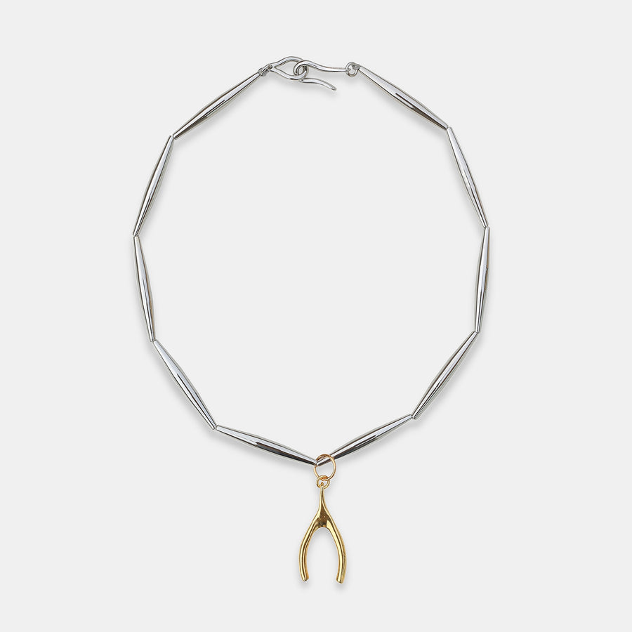 Lumia Talismans Necklace in Silver - Wishbone Pendant