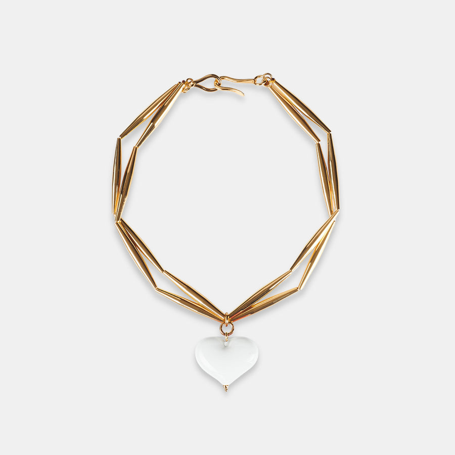 Cuore Duo Necklace - Snow White