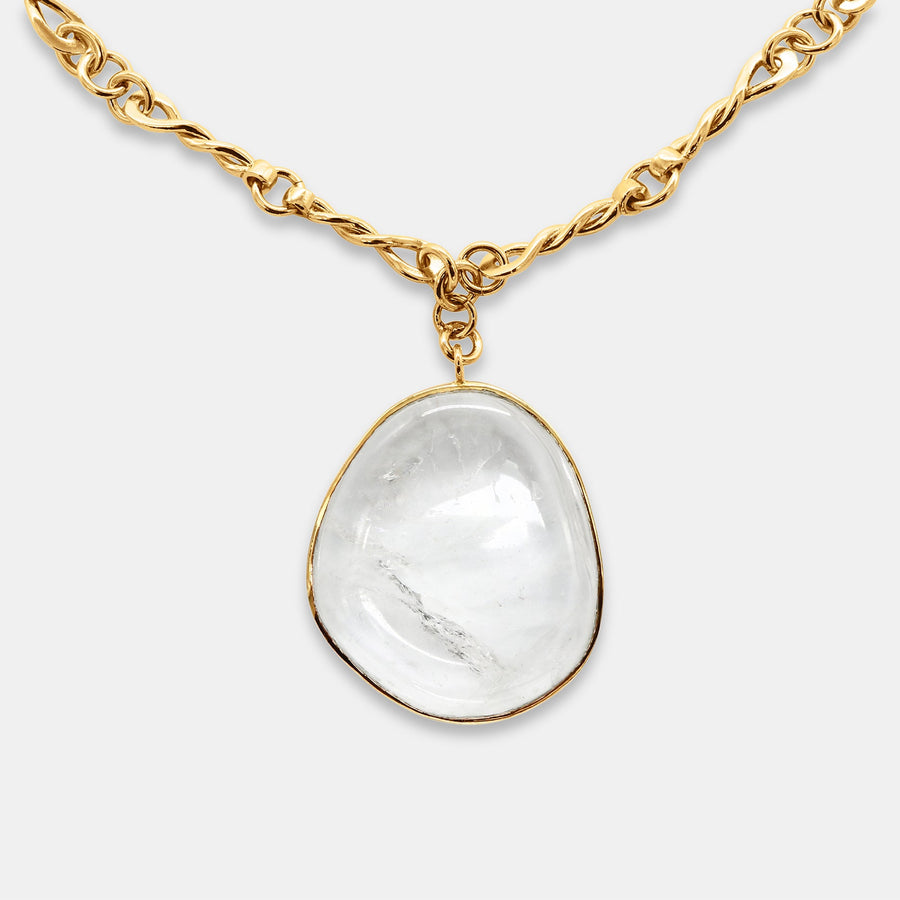Auric Necklace With Rock Crystal Pendant - Tohum Design