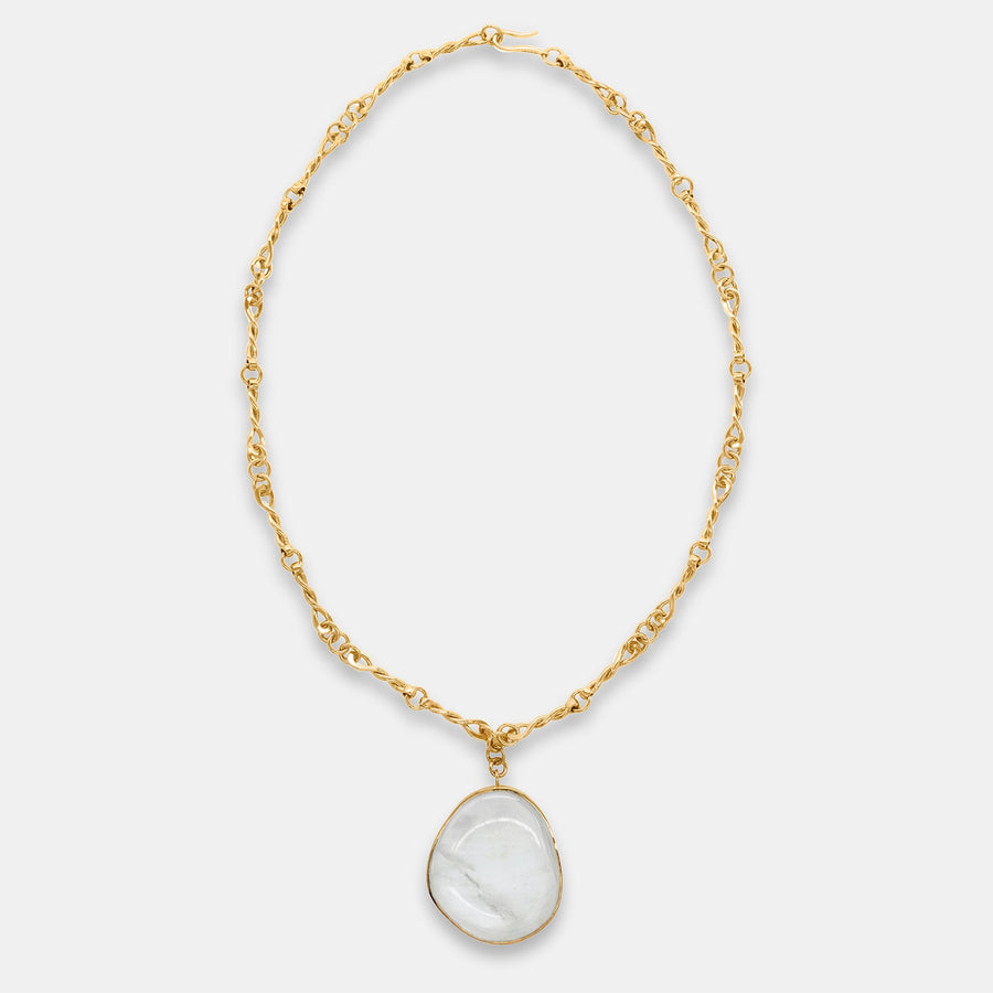Auric Necklace With Rock Crystal Pendant - Tohum Design