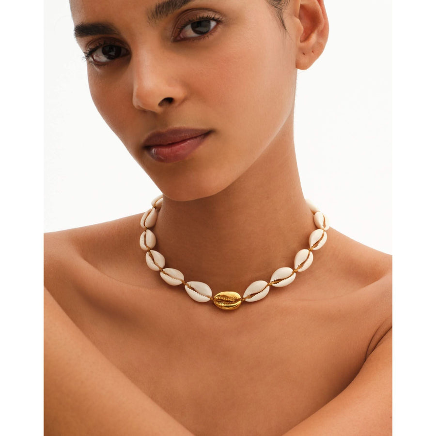 Concha Natural Large Puka Necklace - Tohum Design
