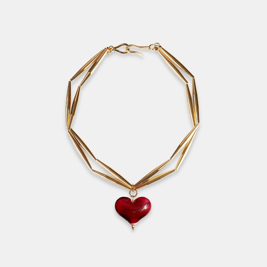 Cuore Duo Necklace - Bordeaux - Tohum Design