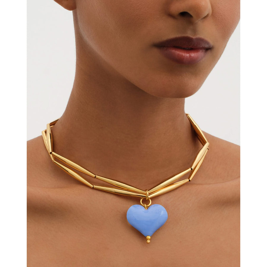 Cuore Duo Necklace - Cornflower - Tohum Design