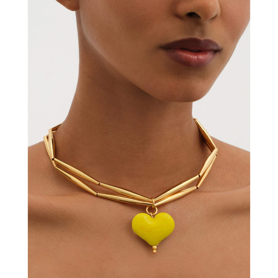 Cuore Duo Necklace - Lemon - Tohum Design