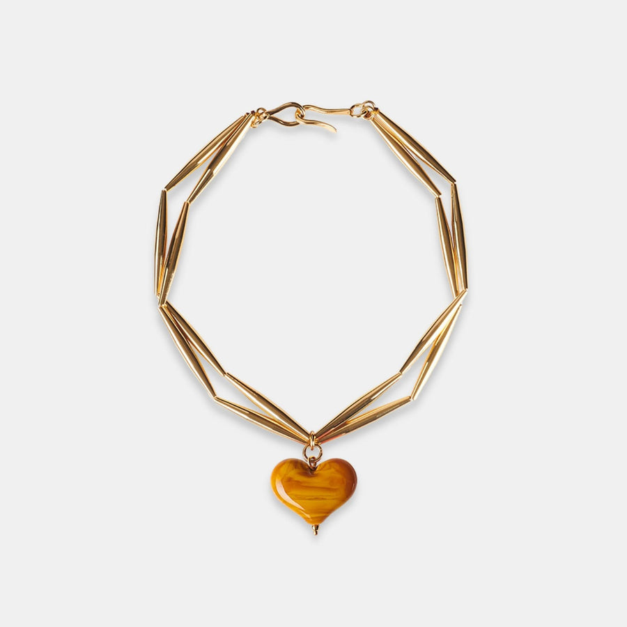 Cuore Duo Necklace - Mustard - Tohum Design