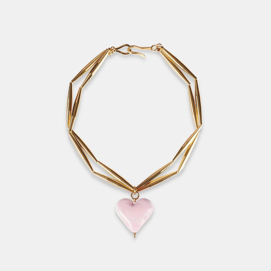 Cuore Duo Necklace - Pink Bubble - Tohum Design