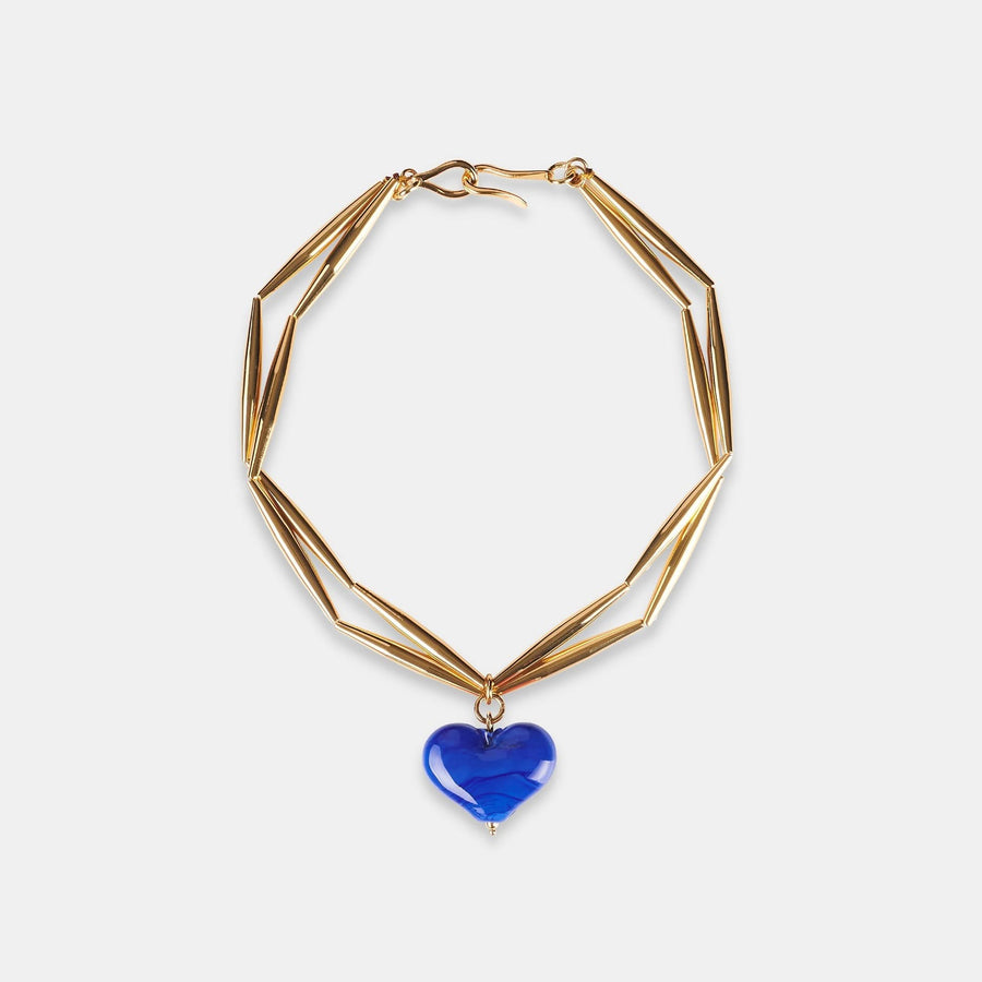 Cuore Duo Necklace - Sky Blue - Tohum Design