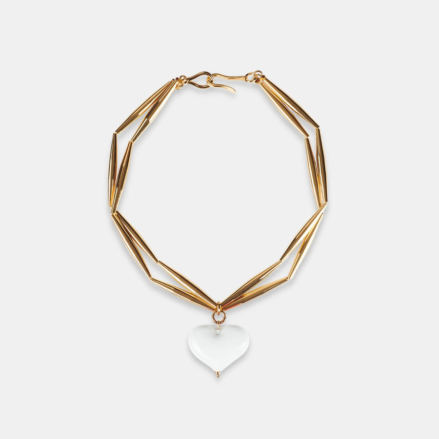 Cuore Duo Necklace - Snow White - Tohum Design