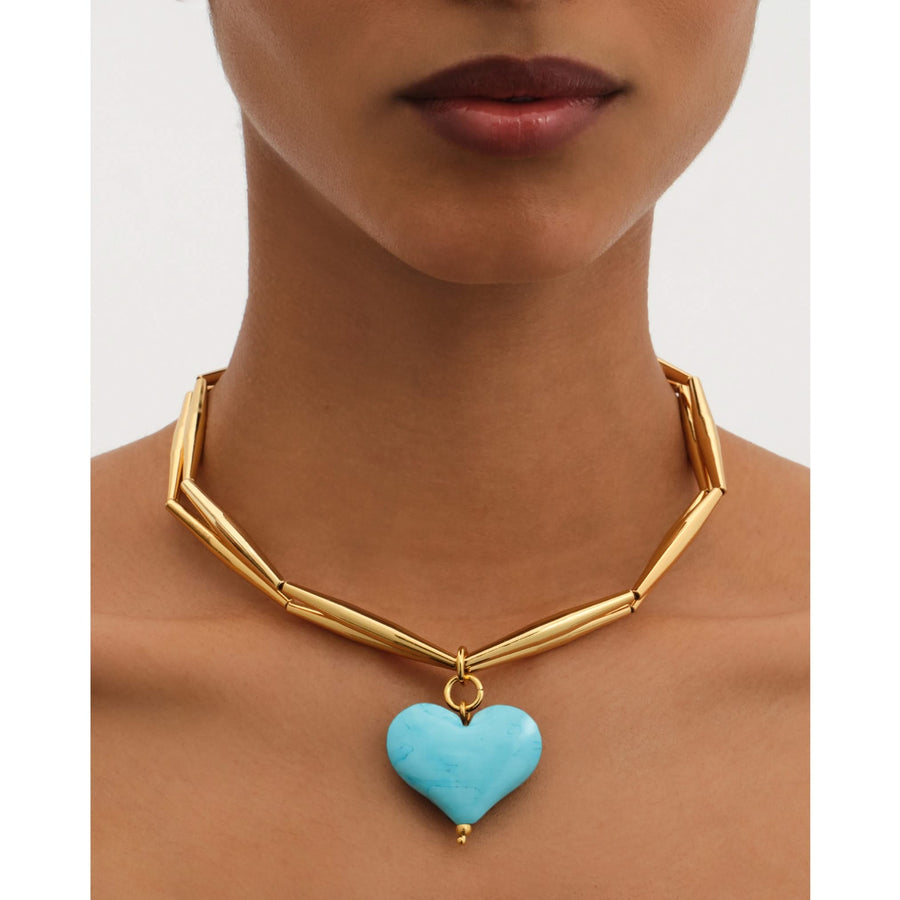 Cuore Duo Necklace - Turquoise - Tohum Design