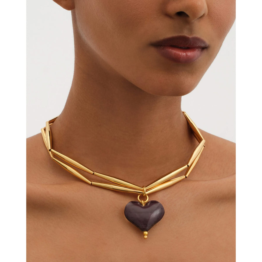 Cuore Duo Necklace - Violet - Tohum Design