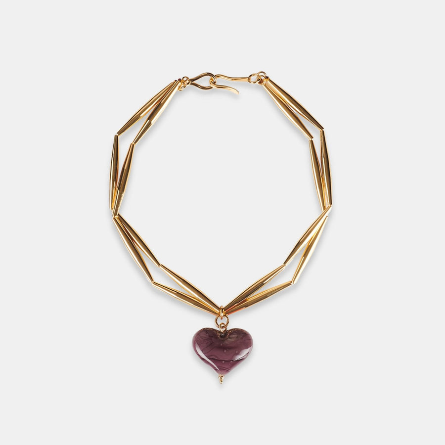 Cuore Duo Necklace - Violet - Tohum Design