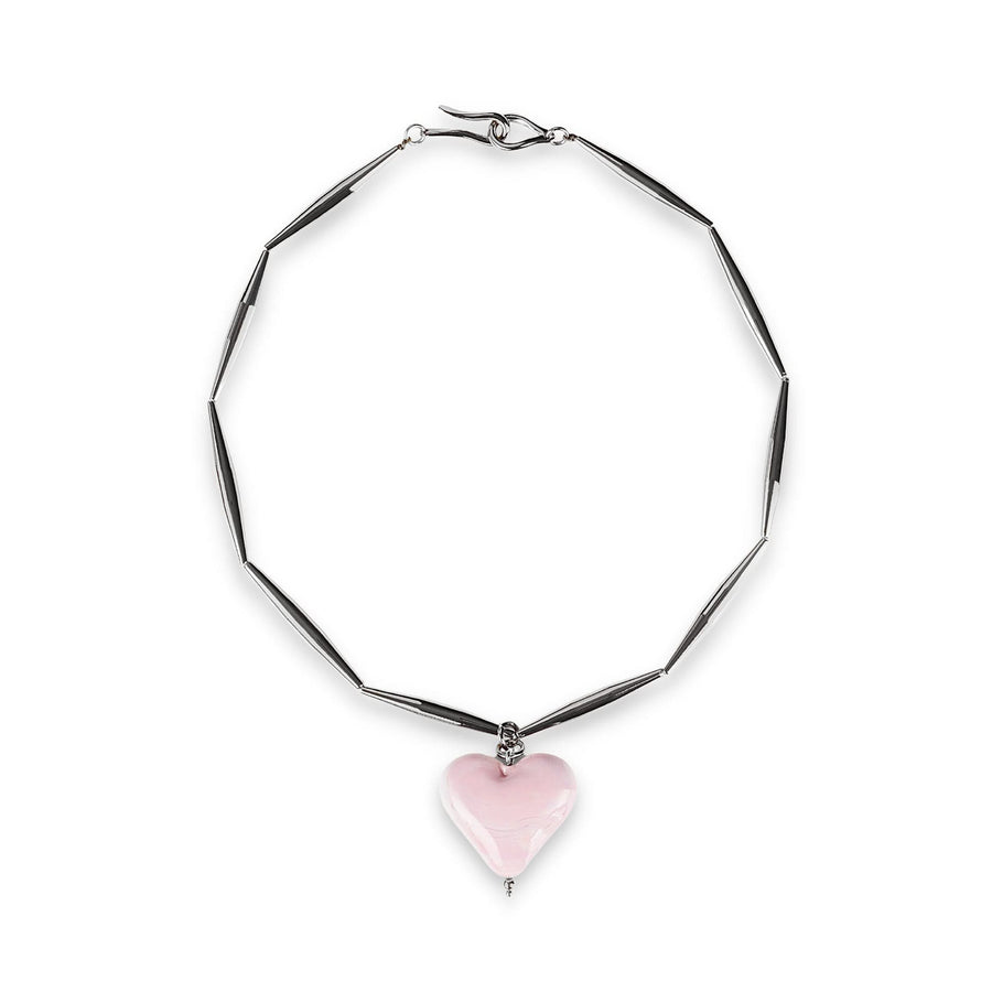 Cuore Necklace In Silver - Pink Bubble - Tohum Design