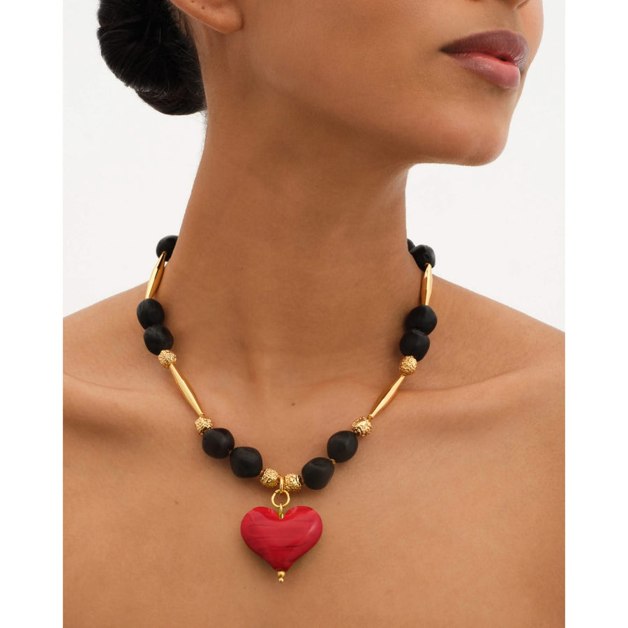 Cuore Resort Necklace II - Burgundy - Tohum Design