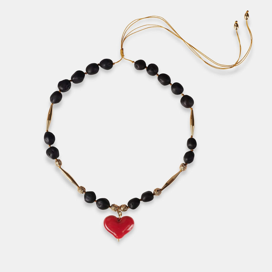Cuore Resort Necklace II - Burgundy - Tohum Design
