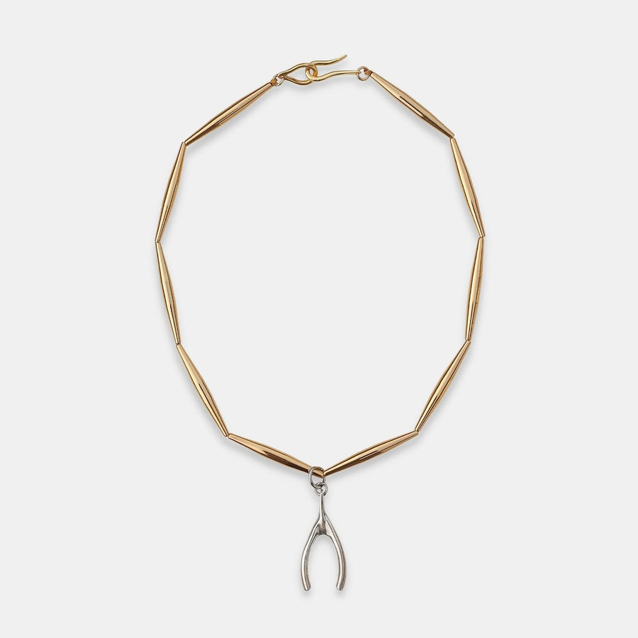Lumia Talismans Necklace in Gold - Wishbone Pendant - Tohum Design