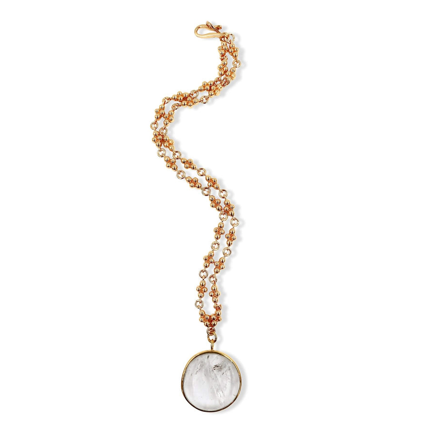 Necklace With Rock Crystal Pendant - Short - Tohum Design
