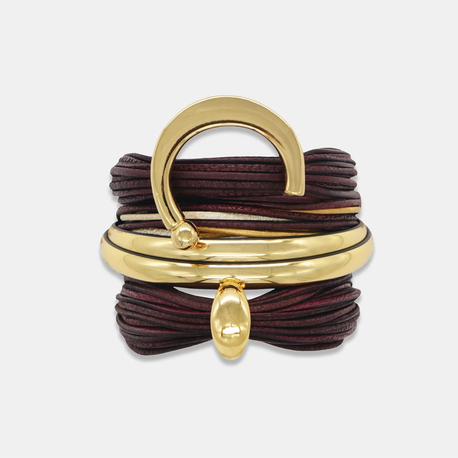 Terra 3 Bracelet Set In Burgundy - Tohum Design
