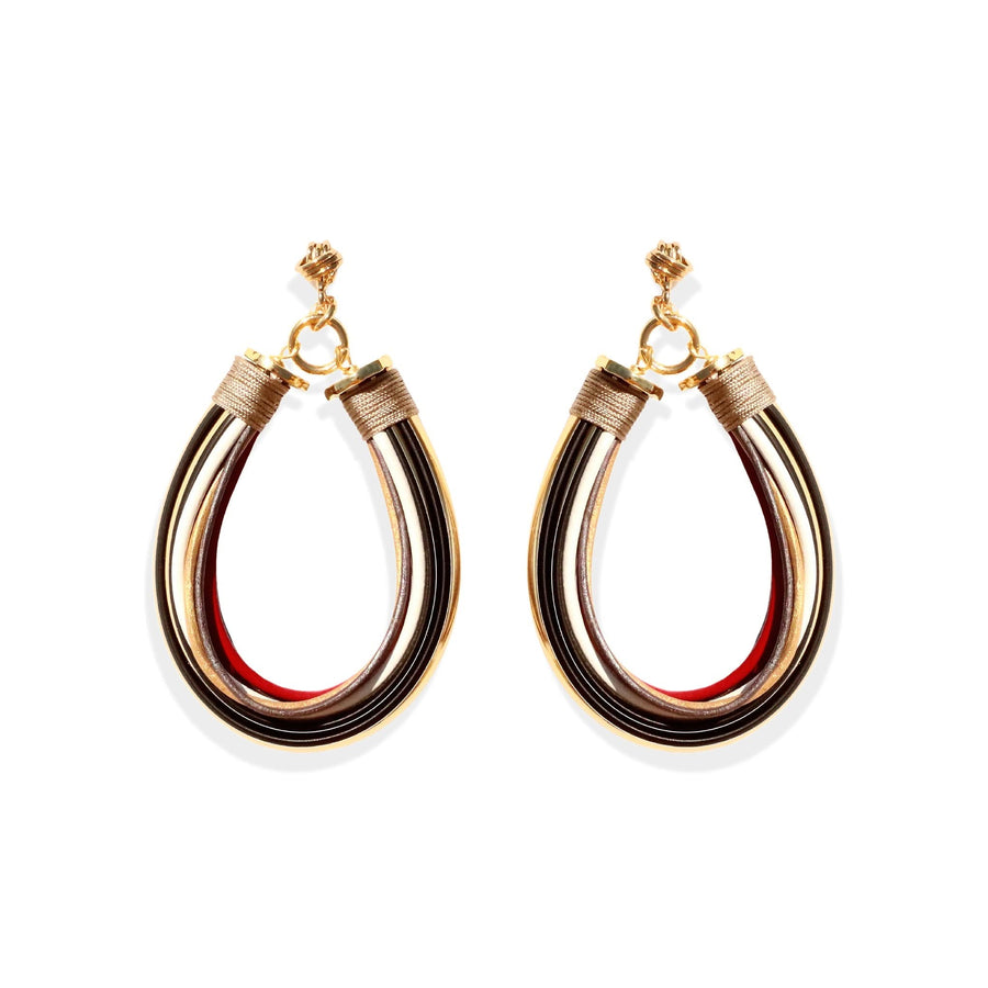 Terra Sahra Leather Earrings L - Tohum Design