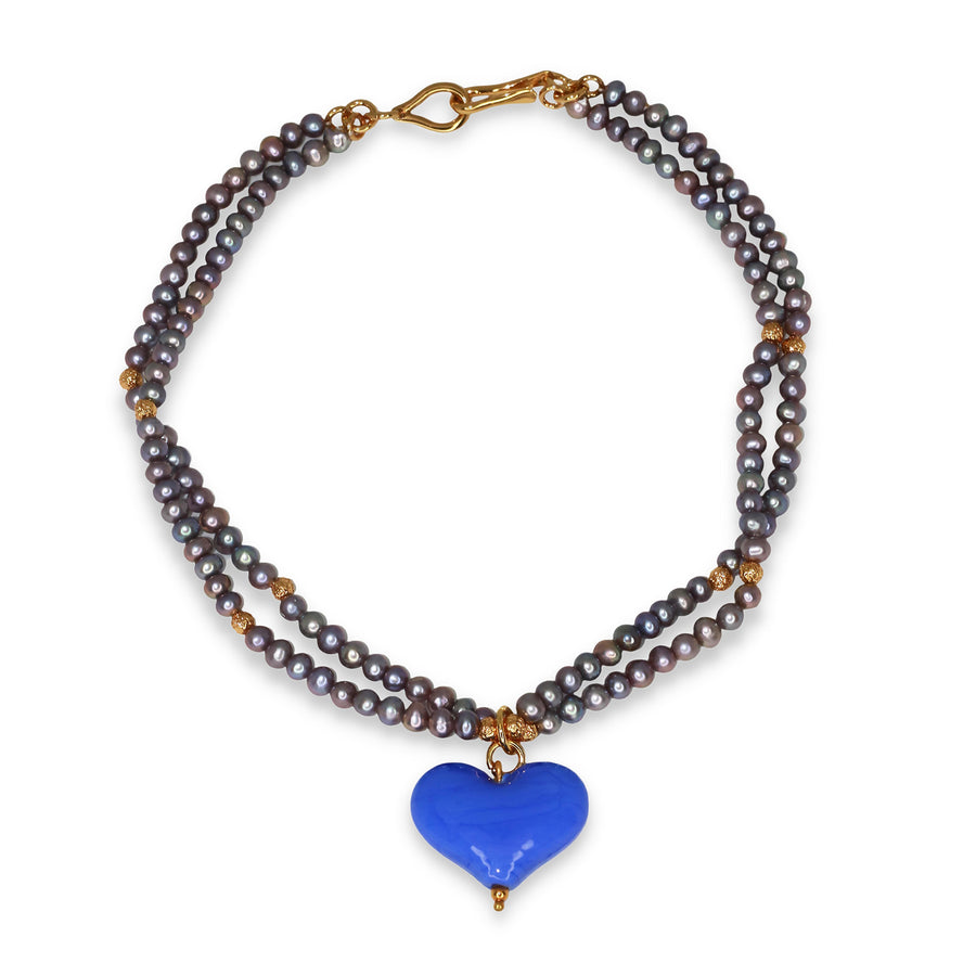Cuore Necklace With Pearls