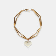 Cuore Duo Necklace - Cream