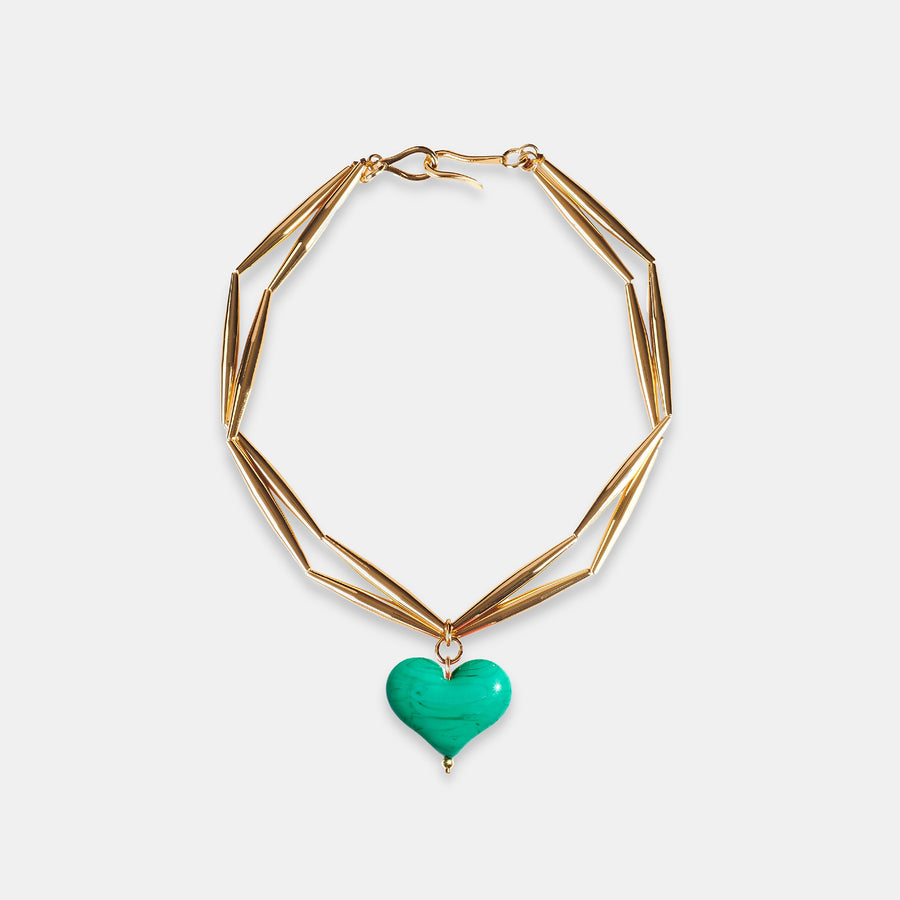 Cuore Duo Necklace - Mint