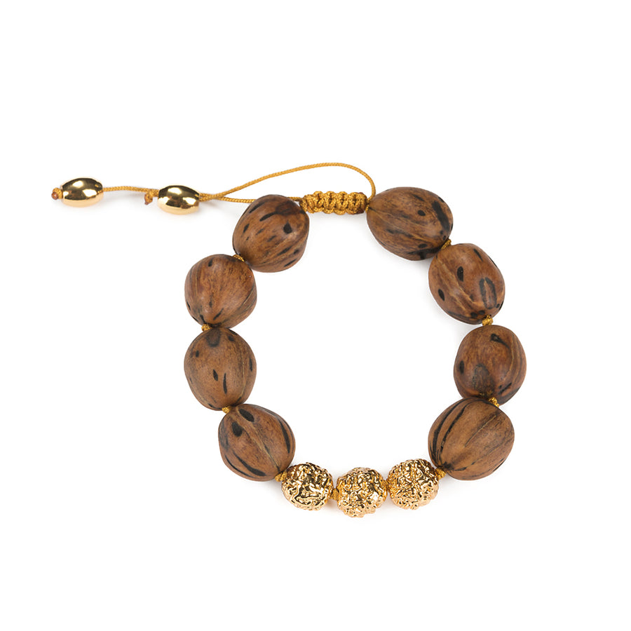 Lumia Resort Wood Beads Golden Seeds Bracelet II