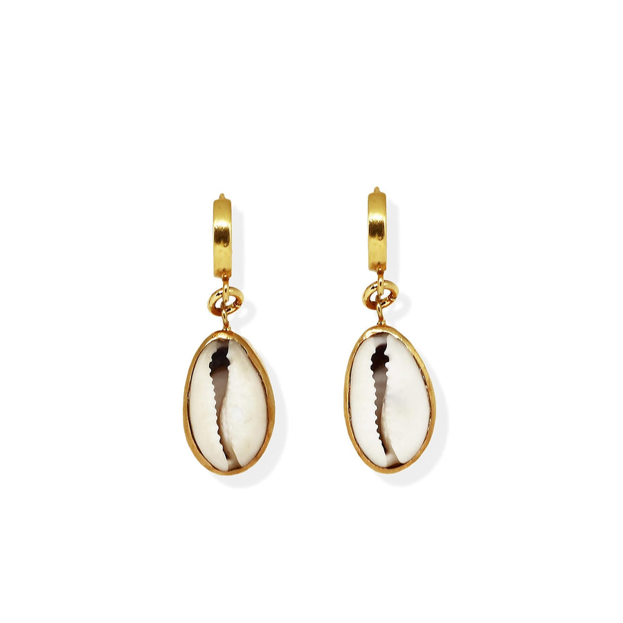 Concha Natural Large Puka Earrings - Tohum Design