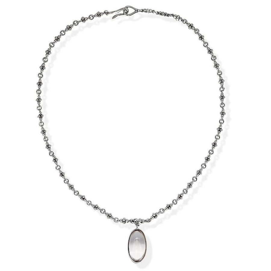 Cycles Necklace With Rock Crystal Pendant - Tohum Design