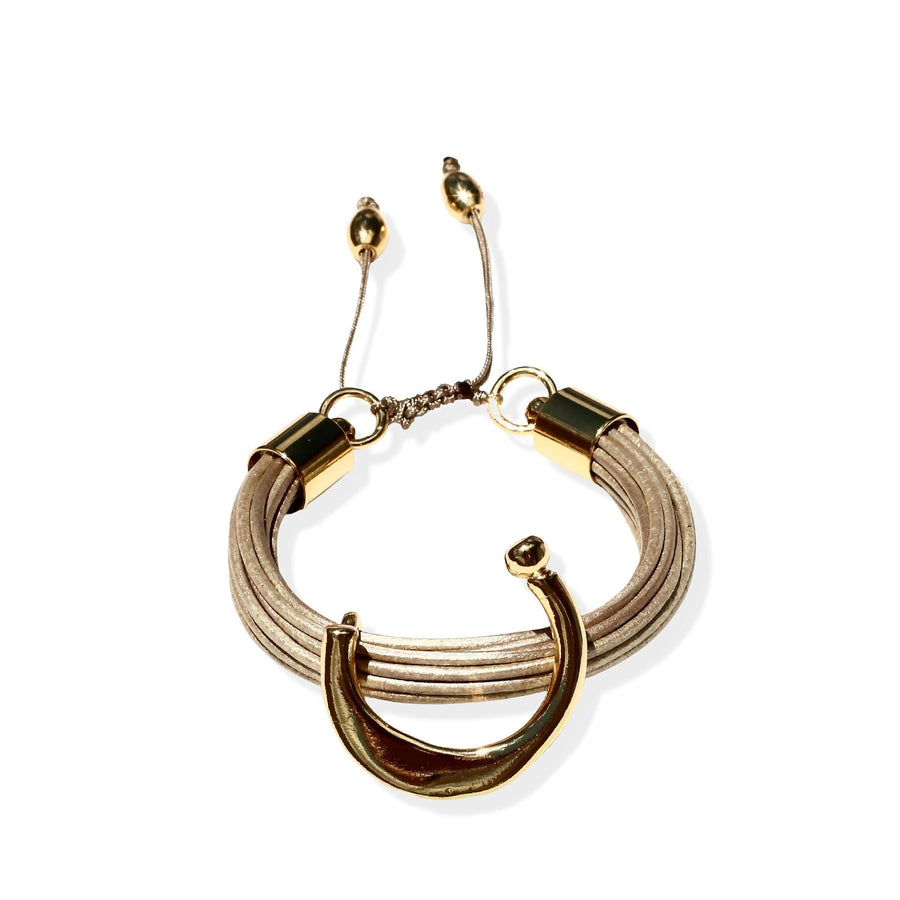 Terra 3 Bracelet Set In Shimmery Beige - Tohum Design