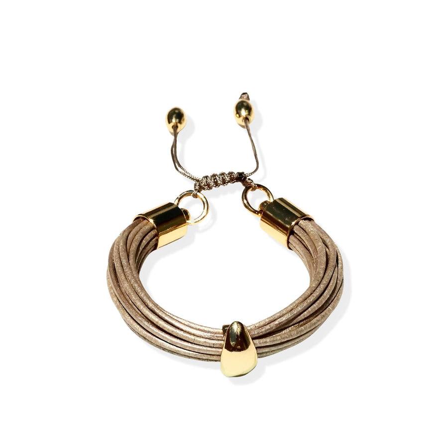 Terra 3 Bracelet Set In Shimmery Beige - Tohum Design