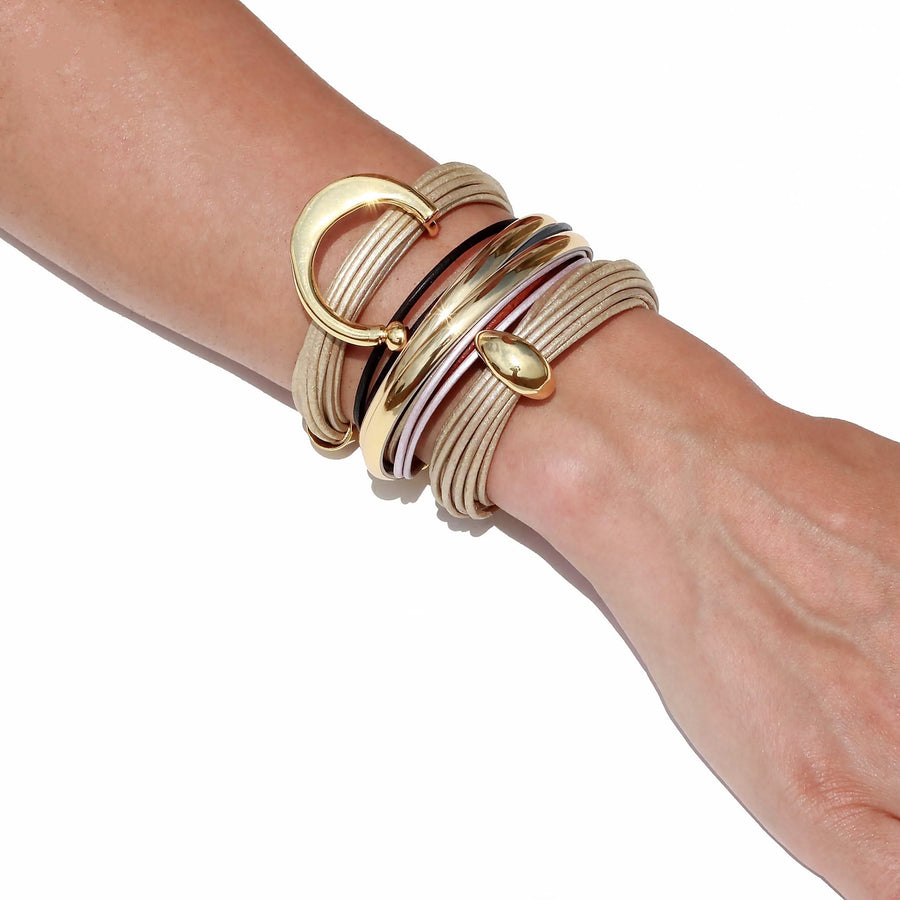 Terra Arun Bracelet In Shimmery Beige - Tohum Design