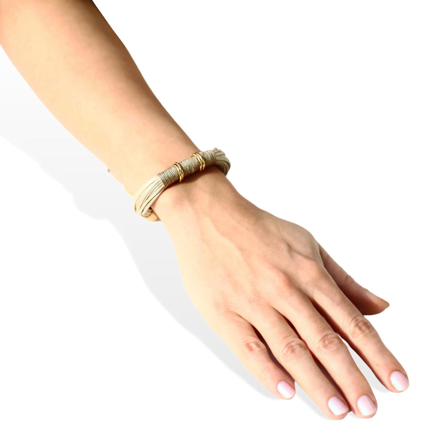 Terra Tonga Bracelet In Shimmery Beige - Tohum Design