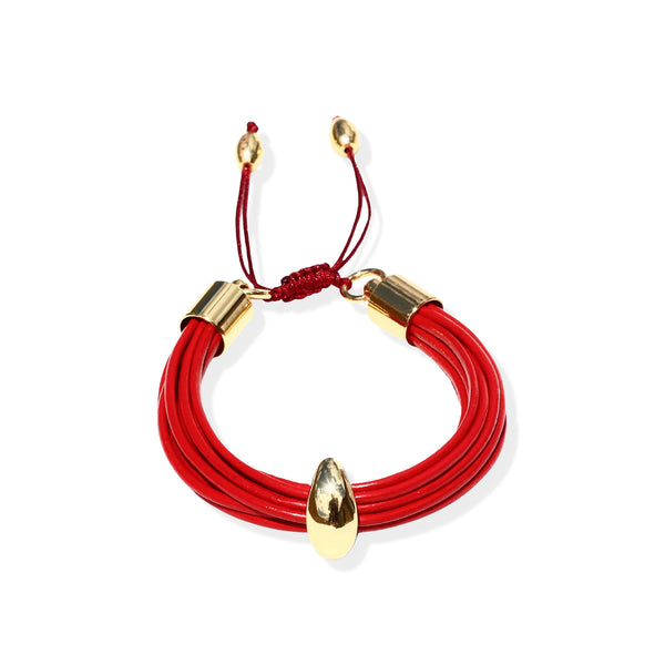 Red Silk Thread Bracelet and its Gold Plated Menorah